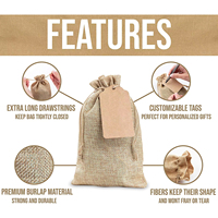 Sac cadeau de Noël en jute avec logo personnalisé sac écologique sac en lin recyclable pochette de rangement en grains de café sac à cordon en toile de jute