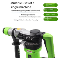 Marteau perforateur rotatif à 2 fonctions avec embrayage de sécurité anti-recul, marteau électrique filaire pour perçage du béton et sculpture sur mur