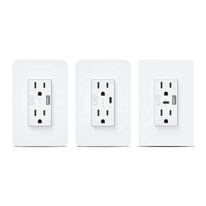 Us15a tuya wifi thông minh tường ổ cắm loại C tường Ổ cắm ổ cắm Wifi thông minh ổ cắm với Loại C/cổng USB sạc nhanh làm việc với axlea - Product Image 1
