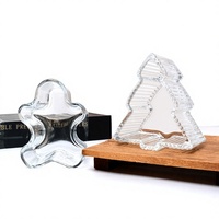 Pot à bougie en verre vide personnalisé en forme de sapin de Noël, porte-bougie décoratif pour bougies parfumées, vente en gros