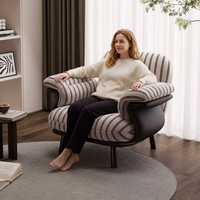 Fauteuil de loisirs moderne de haute qualité à une place, structure noire, pour salon, chambre, canapé confortable, écologique, durable, utilisation hôtelière