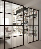 Puerta Francesa Doble de Aluminio Ultra Delgada con Rejillas Decorativas, Estilo Retro, Puerta Corrediza de Aluminio para Patio