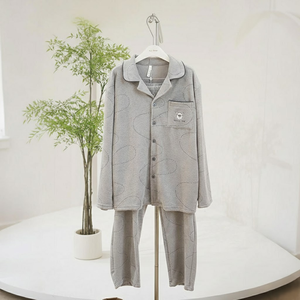 Extra Warm Winter <b>Pajamas</b> for Men Thick Sea Island <b>Fleece</b> Sleepwear Set Long Sleeve Thermal Loungewear Plus Size L-XXL - Product Image 1