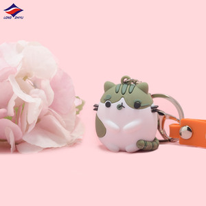 Longzhiyu พวงกุญแจพีวีซี17ปีที่กำหนดเองได้3D การ์ตูนน่ารักรูปสัตว์แมวโชคดีพวงกุญแจขายส่ง - Product Image 1