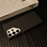Casing Ponsel Magnetik BARU untuk Samsung Galaxy S25 Ultra S24 S23 S22 Plus A56 Pengisian Daya Nirkabel Casing Ponsel Serat Karbon