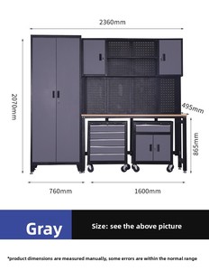 Estación de Trabajo Multifuncional, Banco de Trabajo Resistente, Gabinete de Herramientas Combinado para Reparación de Automóviles, Carro de Herramientas Móvil con 4 Cajones - Product Image 1
