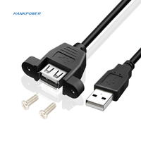 Rechtwinkliger USB-A-Stecker an USB 2.0 Ein Verlängerung kabel für die Buchsen montage mit Schraube