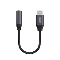 Adaptateur USB C vers prise casque 3,5 mm en nylon tressé A06, câble audio auxiliaire Type C de 110 mm avec prise en charge des appels et de la musique