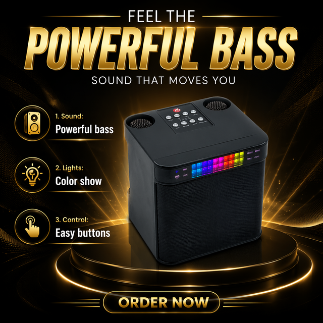 Factory WJ-A835 Bluetooth Karaoke Speaker With Two Wireless Mics RGB Light Support AUX TF Card Custom Logo Wholesale