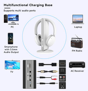 <span class=keywords><strong>Casque</strong></span> TV sans fil compatible <span class=keywords><strong>avec</strong></span> la technologie LE Audio Auracast <span class=keywords><strong>Casque</strong></span> confortable <span class=keywords><strong>avec</strong></span> <span class=keywords><strong>station</strong></span> de charge et émetteur - Product Image 2