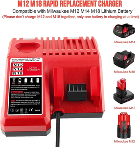 <strong>Multi</strong> Voltage Lithium-ion Battery <strong>Charger</strong> Compatible with Milwaukee 12V-18V M12 M18 M14 Lithium Battery <strong>Charger</strong> - Product Image 2