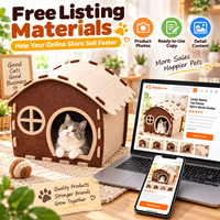 Lit pour chat en feutre en forme de maison, niche intérieure pour animaux, abri chaud pour chat, montage facile, couleur personnalisée, OEM ODM, vente en gros
