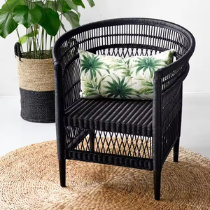 <span class=keywords><strong>Fauteuil</strong></span> Malawi en rotin PE moderne et imperméable avec coussin blanc pour salon, terrasse extérieure, Moyen-Orient - Product Image 3