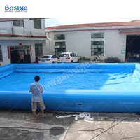 Piscine gonflable carrée sur mesure avec logo, grande piscine gonflable pour événements aquatiques en plein air, piscine à bulles