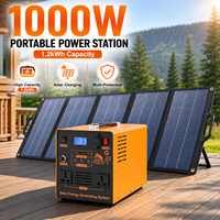Station d'alimentation portable 600W 600 Watt 1200Wh avec panneaux solaires, mini système d'énergie solaire tout-en-un pour onduleur et batterie solaires