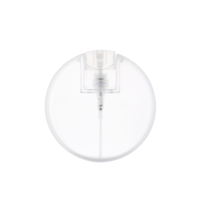 Vente en gros de flacons de parfum circulaires transparents en PETG de 25 ml avec bouchon à clapet, mini flacon cosmétique rechargeable