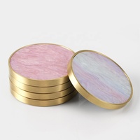 Sous-verres modernes personnalisés en laiton et résine, écologiques, durables, réutilisables et résistants à la chaleur, vente en gros usine CHENLANG