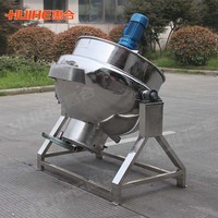RVS kleine industriële mini elektrische groothandel kantelbare automatische dubbele gas 50 liter stoomgejackete ketel met menger