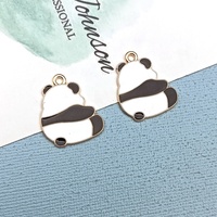 Panda mignon pendentif à breloques émail métal petites breloques collier Bracelet bijoux à bricoler soi-même faisant des accessoires