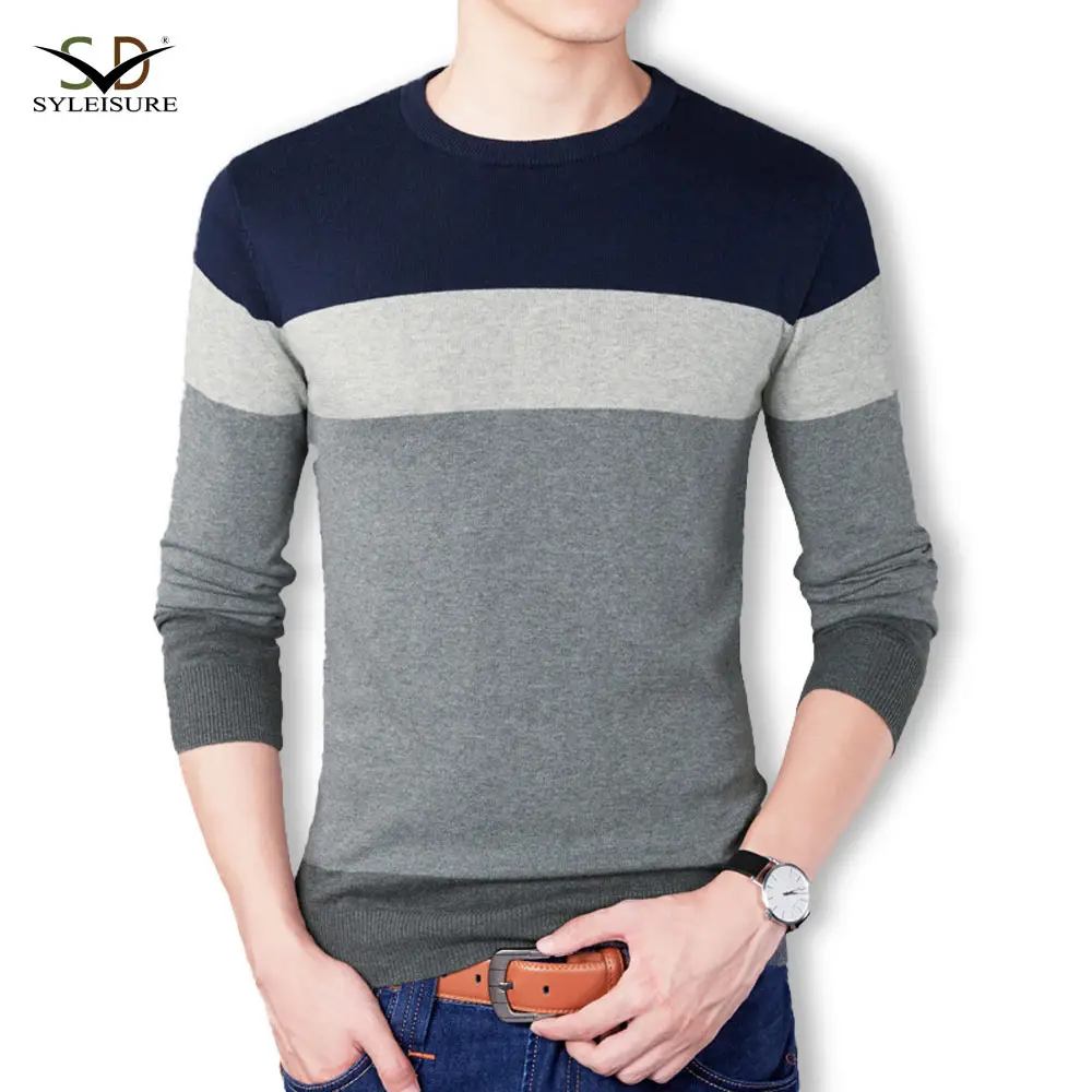 Trendy Style Mens Fashion Sweater Size Customizable Slim Fit Crewneck Sweater