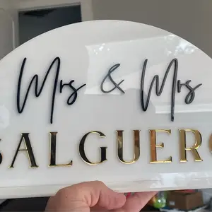 Panneau de table de taille personnalisable 'Mr & Mrs Sweetheart' Acrylique Décoration de mariage Plaque de table Sweetheart