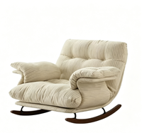 Nouvelle chaise longue à bascule Phil en tissu, style vintage, pour salon et balcon, idéale pour se détendre et s'endormir