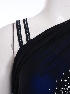 Combinaison de patinage artistique pour femmes, combinaison avec jupe pour gymnastique, costumes de danse latine et jazz pour dames, costumes de danse de salon pour compétition - Product Image 4