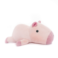 Peluche Capybara, rongeur rose aux petites oreilles, à une large trompe et à des jambes courtes
