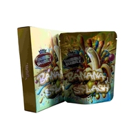 Sac en mylar laser holographique personnalisé en stock Pochette debout pour bonbons anti-odeur Sac aveugle pour jouet Sacs à fermeture éclair en mylar de 3.5g avec coffret