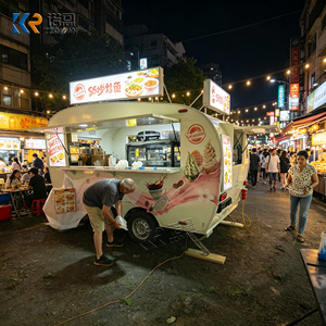 Cuisine mobile entièrement équipée, remorque à boissons, chariots de vente de hot-dogs, chariot à churros, caravane, chariot alimentaire vintage irrégulier de rue - Product Image 4