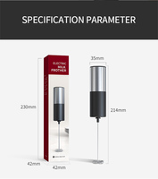 Mousseur à lait en acier inoxydable avec logo personnalisé, portable, fonctionnant sur piles, mousseur à lait électrique sans fil, mélangeur à œufs