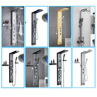 Panel de Ducha Inteligente con Pantalla LED Digital, 6 Funciones, Moderno, de Acero Inoxidable 304, con Jets de Spa en Cascada, para Baño