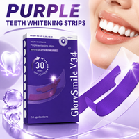 Bandes correctrices de couleur violettes pour blanchiment dentaire en gros, bandes de blanchiment dentaire PAP pour distributeurs et cliniques
