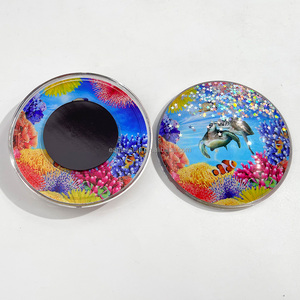 Aimant de réfrigérateur Aqua Dome, aimant liquide personnalisé avec poisson couronne, promotion, aimant de réfrigérateur flottant avec eau liquide, <span class=keywords><strong>huile</strong></span> en mouvement - Product Image 2