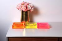 Bol Chiclet en Acrylique Rose à Bord Biseauté, Bols à Bonbons Sculptés en Lucite, Plateau à Noix Fait Main, Plat de Rangement pour Bonbons en Perspex pour Table AVF