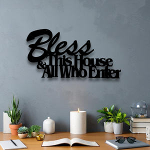 Letrero Decorativo <span class=keywords><strong>de</strong></span> Pared con Texto Bíblico <span class=keywords><strong>de</strong></span> <span class=keywords><strong>Fe</strong></span> <span class=keywords><strong>Cristiana</strong></span>, Decoración para el Hogar, Oficina o <span class=keywords><strong>Iglesia</strong></span>, Bendición para Esta <span class=keywords><strong>Casa</strong></span>, Decoración Artesanal <span class=keywords><strong>de</strong></span> Metal - Product Image 3