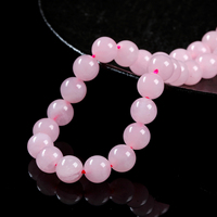 JD GEMS Vente en gros de perles rondes en quartz rose naturel, cristal de guérison naturel, idéal pour la fabrication de bijoux DIY, bracelets, colliers
