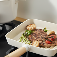 Casserole carrée de 28 cm compatible induction, antiadhésive, en aluminium moulé sous pression, pour la cuisine à domicile