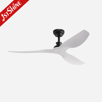 Ventilador de Techo 1stshine de 52 Pulgadas sin Luz, Motor DC, Aspas de ABS, Negro/Blanco, para Sala de Estar