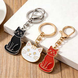 سلسلة مفاتيح قطة لطيفة سلسلة مفاتيح مخصصة مخصصة معدنية القط OEM مورد المصنع - Product Image 2