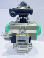Vanne à boisseau sphérique sanitaire en acier inoxydable 316L Kingston avec actionneur pneumatique à double effet pour applications aquatiques, raccordement par collier