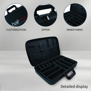 طقم ماكينة حلاقة شعر احترافية للرجال بشفرة على شكل حرف T لاسلكية مع تصميم شعار مخصص، وحقيبة تخزين كلاسيكية بسيطة من قماش أكسفورد بسحاب للاستخدام اليومي - Product Image 2