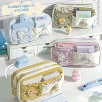 Étui à crayons multifonctionnel en tissu imprimé UV, grande capacité, motif dessin animé, pour garçons, filles, étudiants, enfants, cadeau scolaire