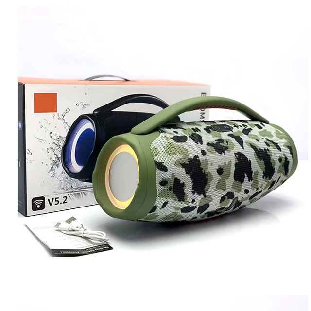For 5.3 Aux Portable 20W X3 Bass Waterproof Plastic Outdoor Handle Speaker LED Flashing Light 3600mAh Battery for Home