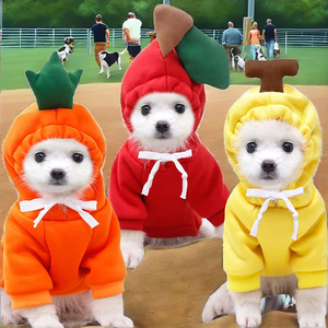 Fatou Bago luxe hiver sweat à capuche pour animaux de compagnie laine laine pour petits chiens de taille moyenne motif solide Polyester jambe Articles - Product Image 2