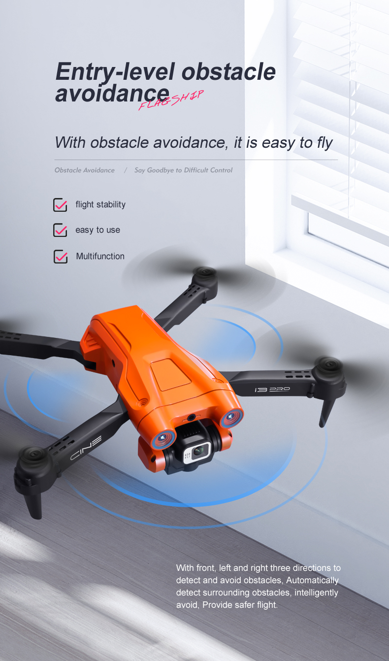 I3 Pro Drone, entry-level obstacle avoidance, it is easy to fly obstacle avoid