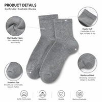 Chaussettes de sport personnalisées en coton mélangé, anti-humidité, avec logo personnalisé, emballage OEM pour le sport, la gym, la randonnée, le badminton.