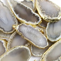 Pendentif en pierre naturelle colorée tranches d'agate brute irrégulière pendentif en cristal collier de pierres précieuses bijoux