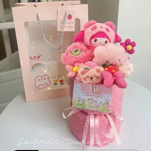 Douluo ของเล่นตุ๊กตาน่ารักๆตัวการ์ตูน Sanrios Melody Cinnamoroll Kuromi ดอกไม้ของเล่นตุ๊กตาของขวัญช่อดอกไม้สำหรับเด็กผู้หญิง
