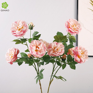 <b>Artificial</b> Rose 6-Head Silk Flower High Simulation Wedding Decoration Living Room Soft Furnishing Single <b>Stem</b> - Product Image 5